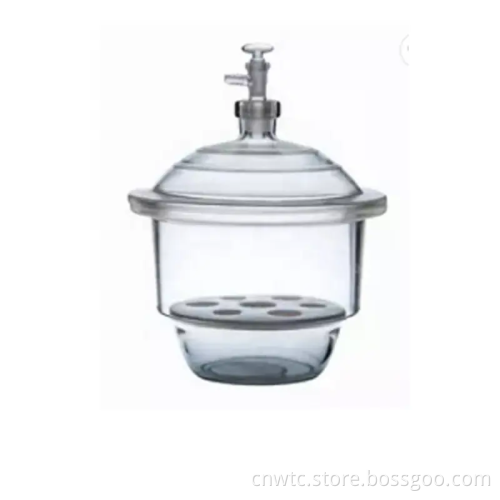 Glassware Laboratory: 300mm Clear Brown Glass Vacuum Desiccator with Stopcock - High-Quality Laboratory Equipment for Scientific Applications